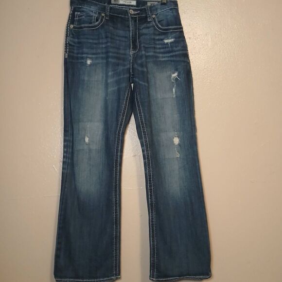 Bke Jeans Mens 30x29 Tyler‎ Distressed Relaxed Straight Preppy Classic - Picture 1 of 11